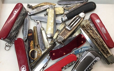 Collection of various penknives