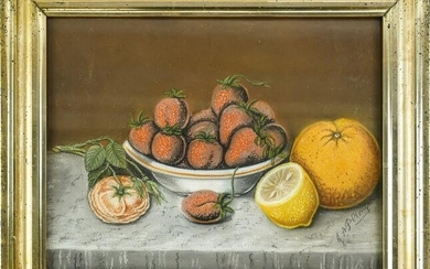 Colored Sandpaper Picture Still Life of Fruit