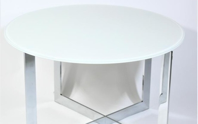 Molteni and C Italian Chrome and Glass Side Table