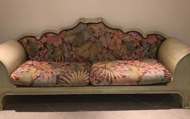 Custom Carved Plantation Style Oversized Couch
