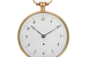 DUBOIS ET FILS | A GOLD OPEN-FACED QUARTER REPEATING CLOCK WATCH CIRCA 1800