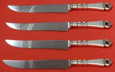 Danish Crown by Frigast Sterling Silver Steak Knife Set 4pc Texas Sized Custom