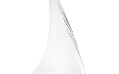 Daum France. Sculpture en cristal représentant un voilier, 20e siècle. H 49 cm