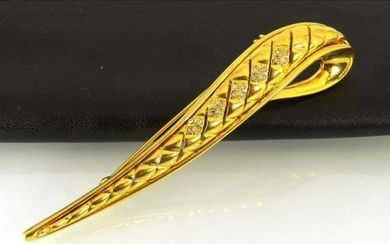 Designer Pierre BALMAIN Gold Plated Brooch Pin