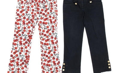 Dolce & Gabbana A pair of red and white pants with pattern...