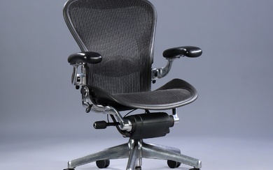 Donald Chadwick & William Stump. Multi-adjustable office chair, polished aluminium, model Aeron, size B