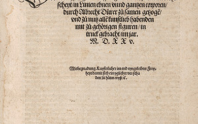 Dürer, Albrecht (1471-1527)Underweysung der messung. Erster Druck der EA