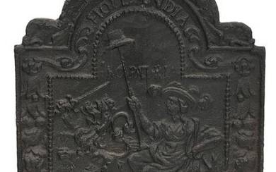 Dutch Independence Cast Iron Fireback Dated 1664