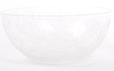 EARLY 20TH CENTURY ETCHED CHINOISERIE GLASS DISH