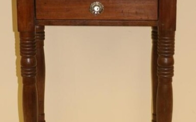 EARLY AMERICAN FEDERAL ONE DRAWER STAND, BIRDS