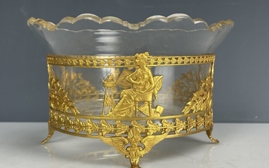 EMPIRE STYLE ORMOLU MOUNTED BACCARAT GLASS BOWL
