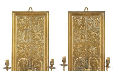 ENGLISH, MANNER OF BRUCE TALBERT PAIR OF AESTHETIC MOVEMENT CANDLE SCONCES, CIRCA 1880