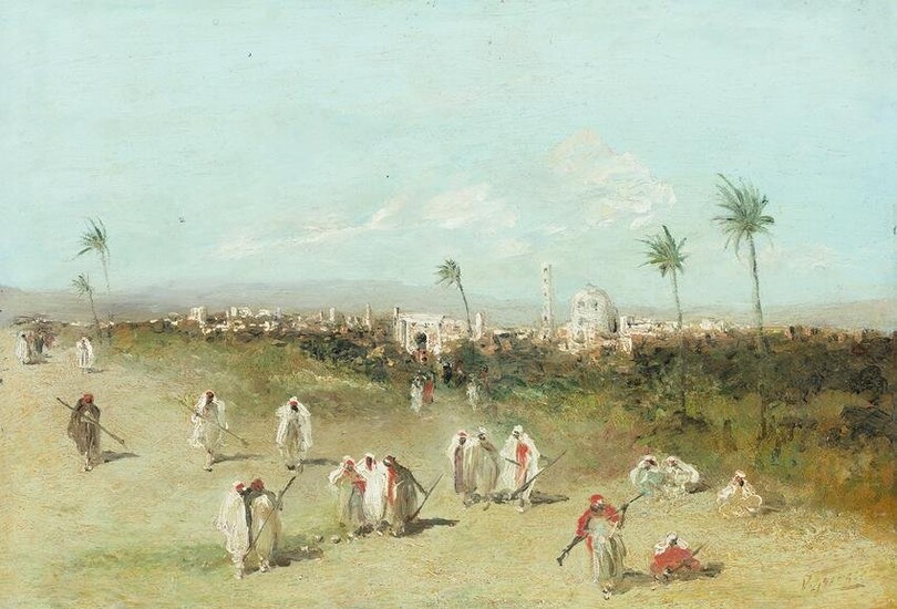 ESCUELA ORIENTALISTA (19th century) "Arab army"