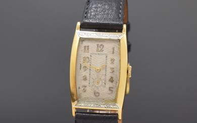 Early 18k yellow gold wristwatch, Switzerland around 1935, manual winding,...