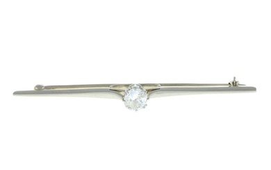 Early 20th century 18ct gold and platinum diamond bar brooch