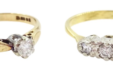 Early 20th century gold three stone diamond ring