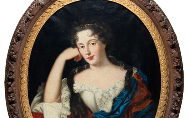 Ecole française de la fin du XVIIe siècle Portrait d'une femme aux cheveux longs et...