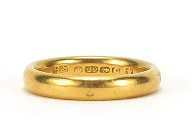 Edward VII 22ct gold wedding band, Birmingham 1902, size O, ...