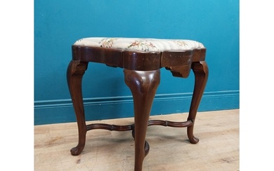 Edwardian mahogany stool with upholstered tapestry seat in t...
