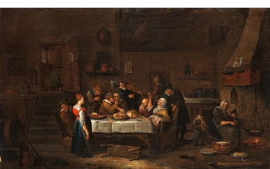 Egbert van Heemskerck d. J., 1676 – 1744, zug./ Umkreis des, INNERES EINER BAUERNWIRTSCHAFT