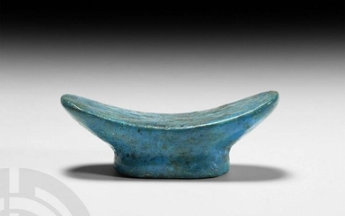 Egyptian Blue Glazed Model of a Headrest