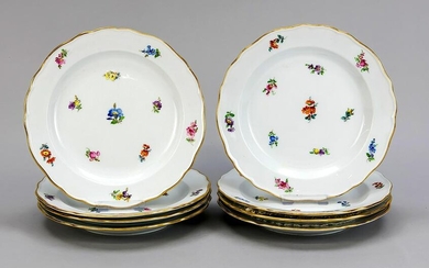 Eight cake plates, Meisse