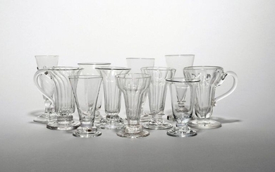 Eleven dwarf ale or jelly glasses 18th/early 19th century, one...