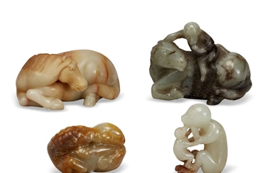 FOUR STONE ANIMAL CARVINGS CHINA, MING-QING DYNASTY OR LATER