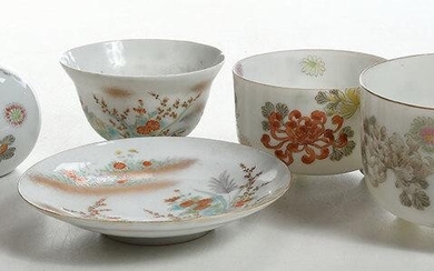 Five Pieces of Japanese Enameled Porcelain