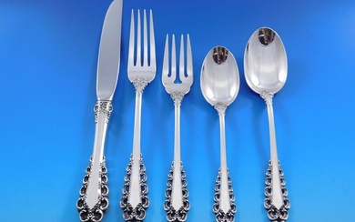 Florentine Scroll by Lunt Sterling Silver Flatware Set for 8 Service 40 pieces
