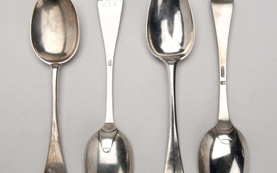 Four Dutch silver table spoons, Groningen