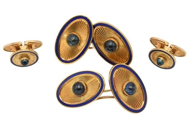Four Piece Lot, to include a pair of gold cufflinks