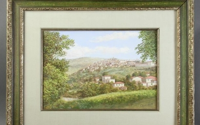 Francis Smith, Village View, Watercolor