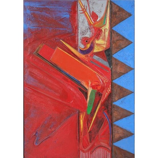 Franco Assetto, Italy, America (1911 - 1994), Las Vegas, '62, mixed media / oil on canvas, 39 1/4" x
