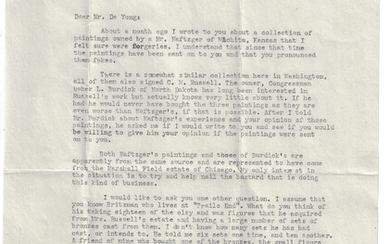 Fred Renner Letters about Fake Russell Paintings