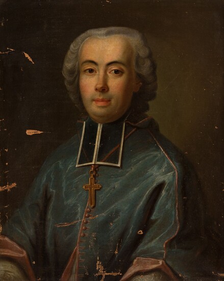 French school; late 18th century. "Portrait of a clergyman. Oil on canvas. It presents faults,...