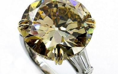 GIA 10.46ctw Natural Fancy Brown Yellow ROUND Cut