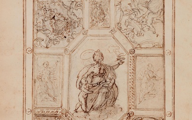 Genoese School 17th century - Study for a Ceiling Decoration