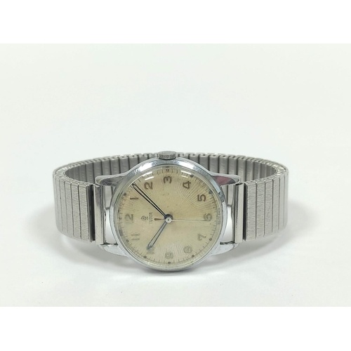 Gents' Tudor watch, centre seconds, with chrome case and bra...