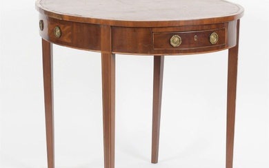 George III Inlaid Mahogany Oval Writing Table