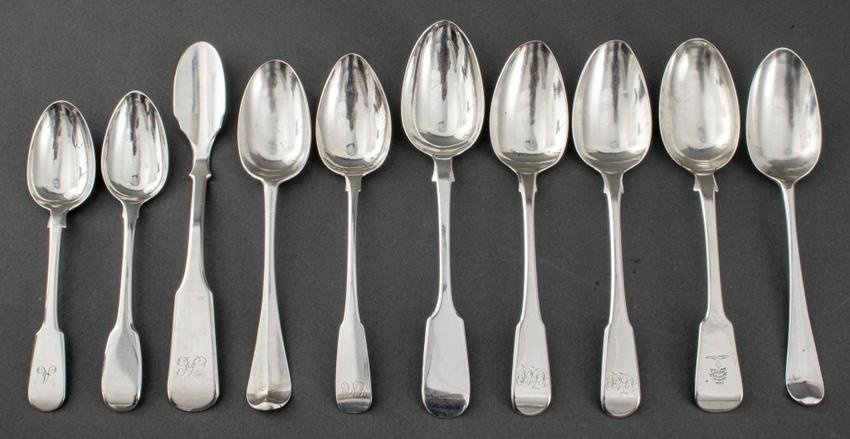 George III Sterling Silver Table Spoons, 10