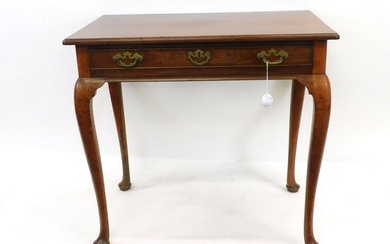 George III mahogany 1 drawer table, Queen Anne