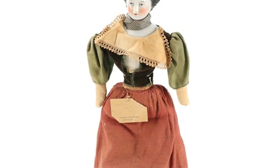 German Conta & Boehme China Head Doll with Cloth Body, Mid-19th Century