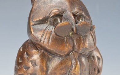 Gernot hull, born 1941 Kaiserslautern, owl, bronze...