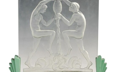 Steuben Glass Figural Relief Luminor