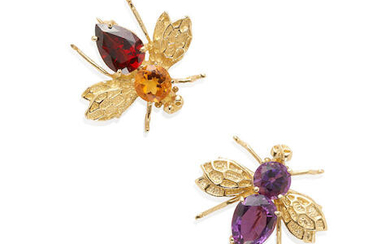 Gold and Gem-Set Bee Pins