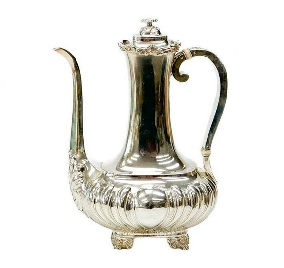 Gorham Sterling Silver Chocolate or Coffee Pot 1892 Foliate & Floral Decoration