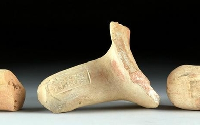 Greek Pottery Amphora Handle Fragments (3)