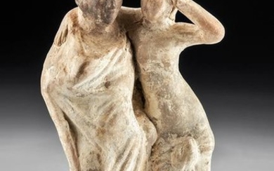 Greek Terracotta Votive of Man & Woman
