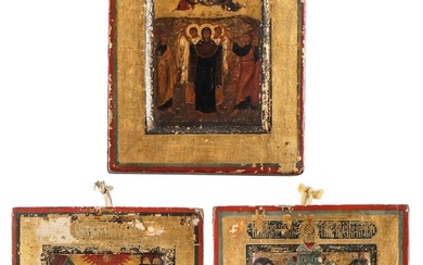 Group of (3) Antique Russian Icons